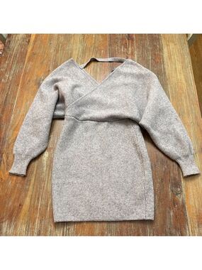 Fashion Nova Gray Ribbed Knit Mini Dress XS
